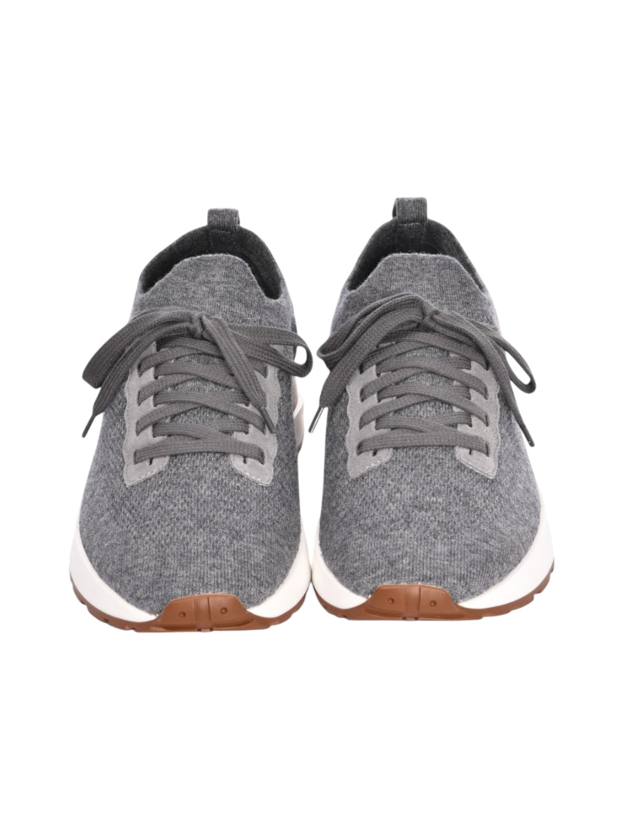 Dark Grey Knitted Wool Sneakers