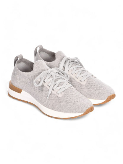 Light Grey Knitted Wool Sneakers