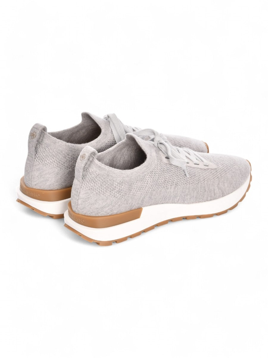 Light Grey Knitted Wool Sneakers