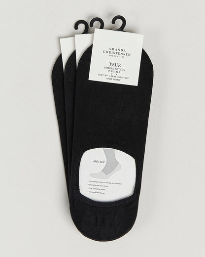 Black Cotton Invisible Socks
