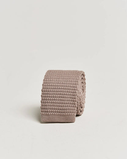 Beige Knitted Wool Tie