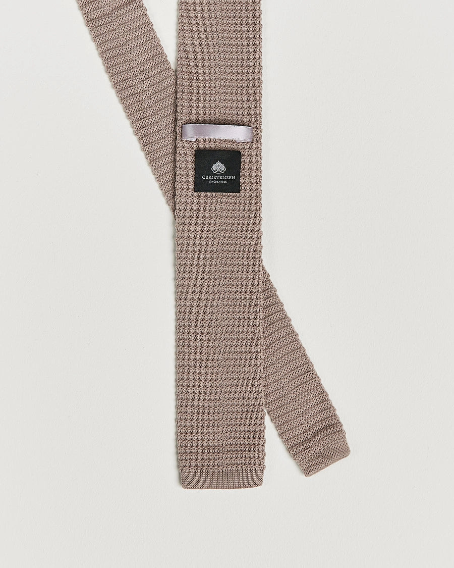 Beige Knitted Wool Tie