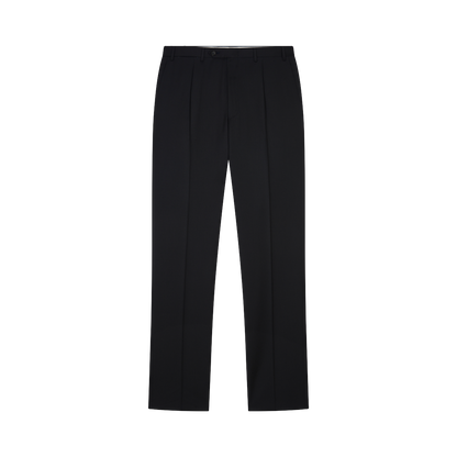 Navy Pleated 130s Wool Trousers