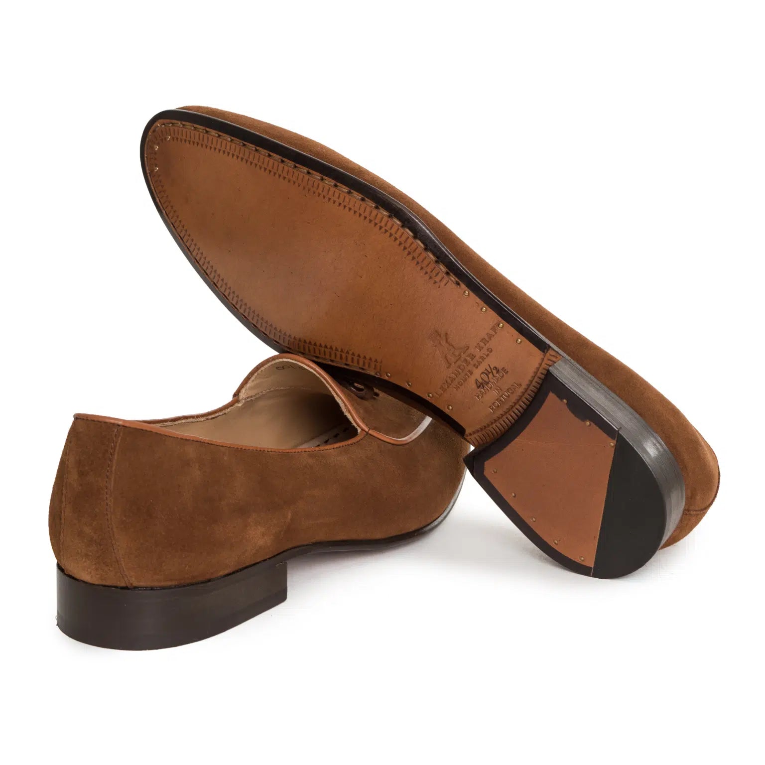 MC HAND MADE BELGIAN LOAFERS IN CARAMEL SUEDE