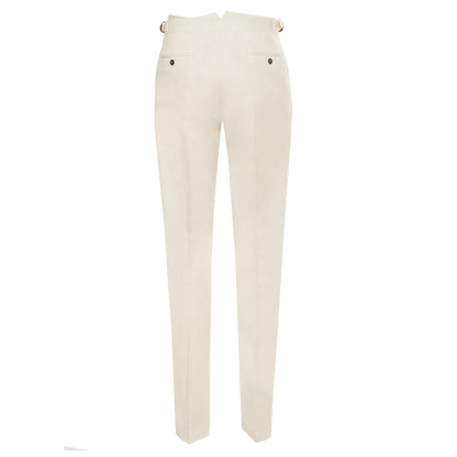 Cream White Cotton Drill Riviera Trousers
