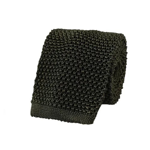 Green Knitted Silk Tie