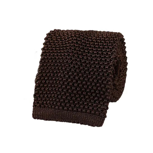 Brown Knitted Silk Tie