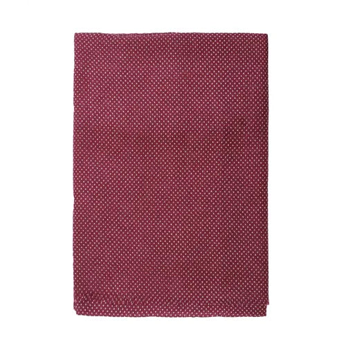 Burgundy Polka dot wool twill scarf