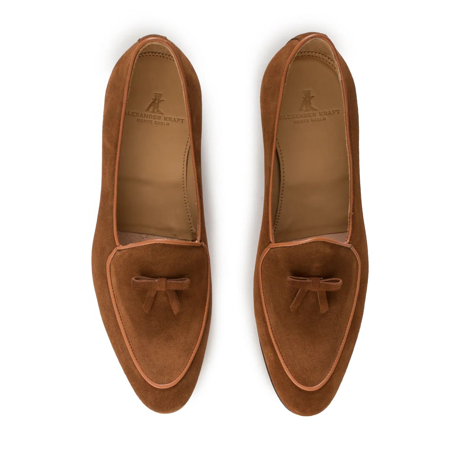 MC HAND MADE BELGIAN LOAFERS IN CARAMEL SUEDE