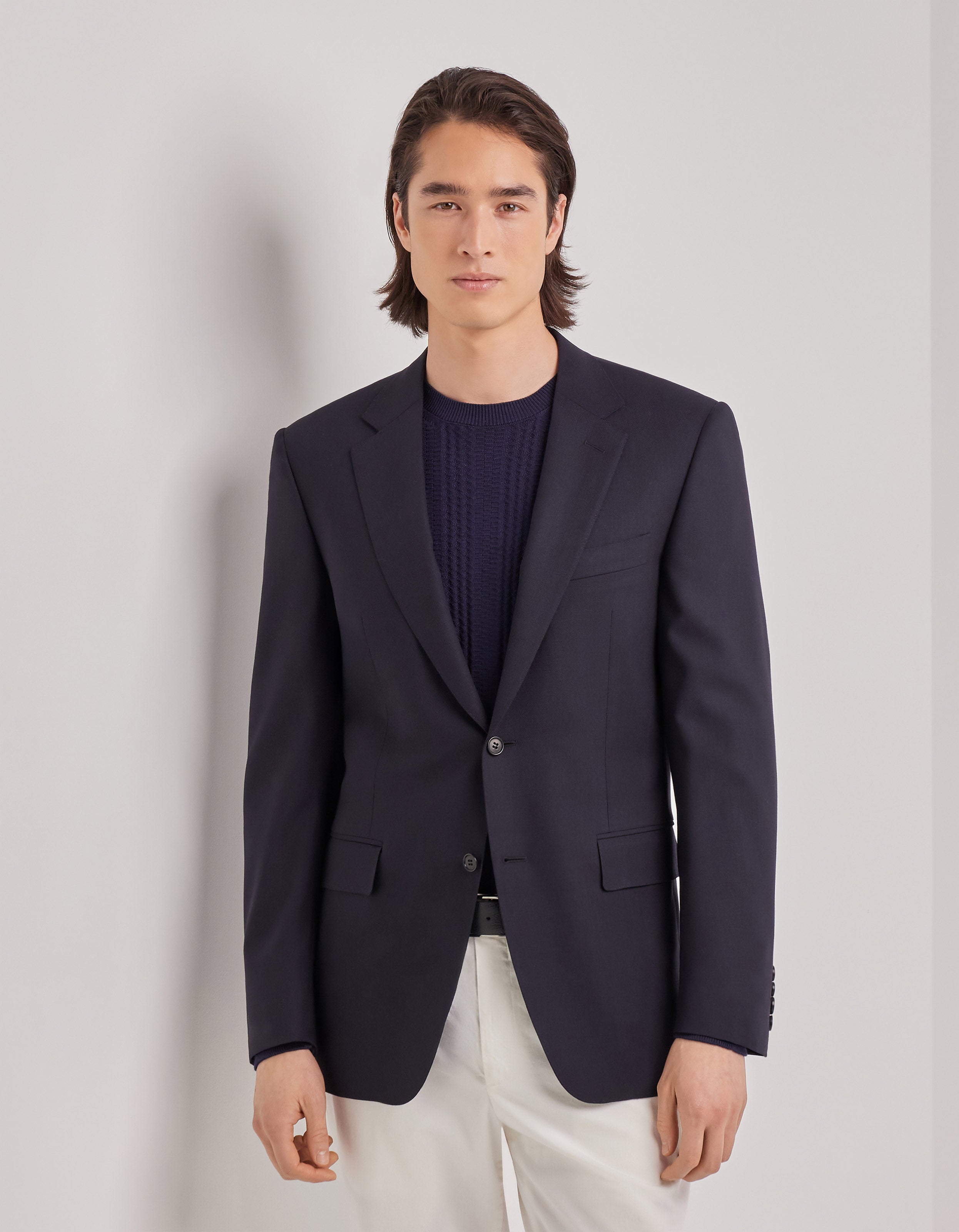 Dark Navy Blue Impeccabile Wool Blazer