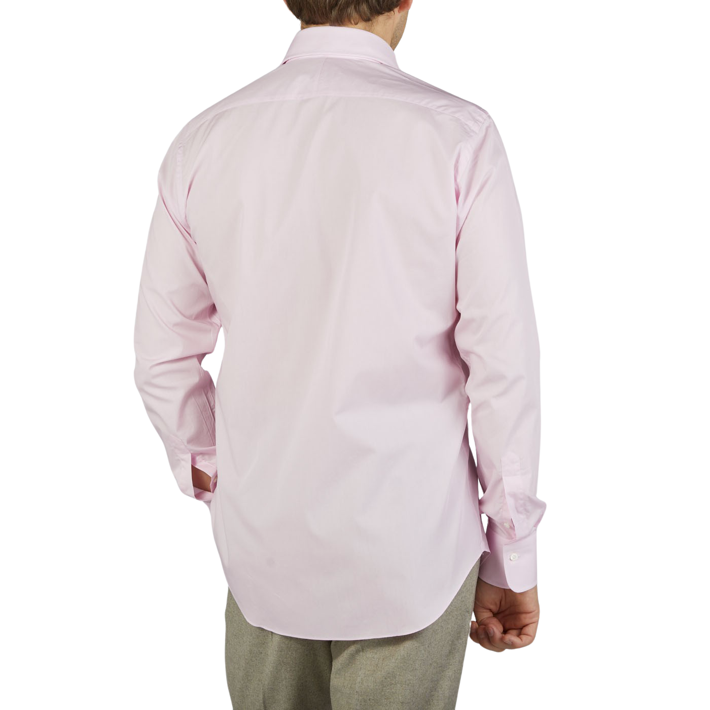A high-quality Pink Fine Cotton Single Cuff Shirt by Alessandro Gherardi with handmade buttonholes.
