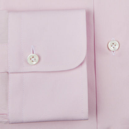 A high-quality Alessandro Gherardi Pink Fine Cotton Single Cuff Shirt with buttons and cuffs, made of pure cotton.