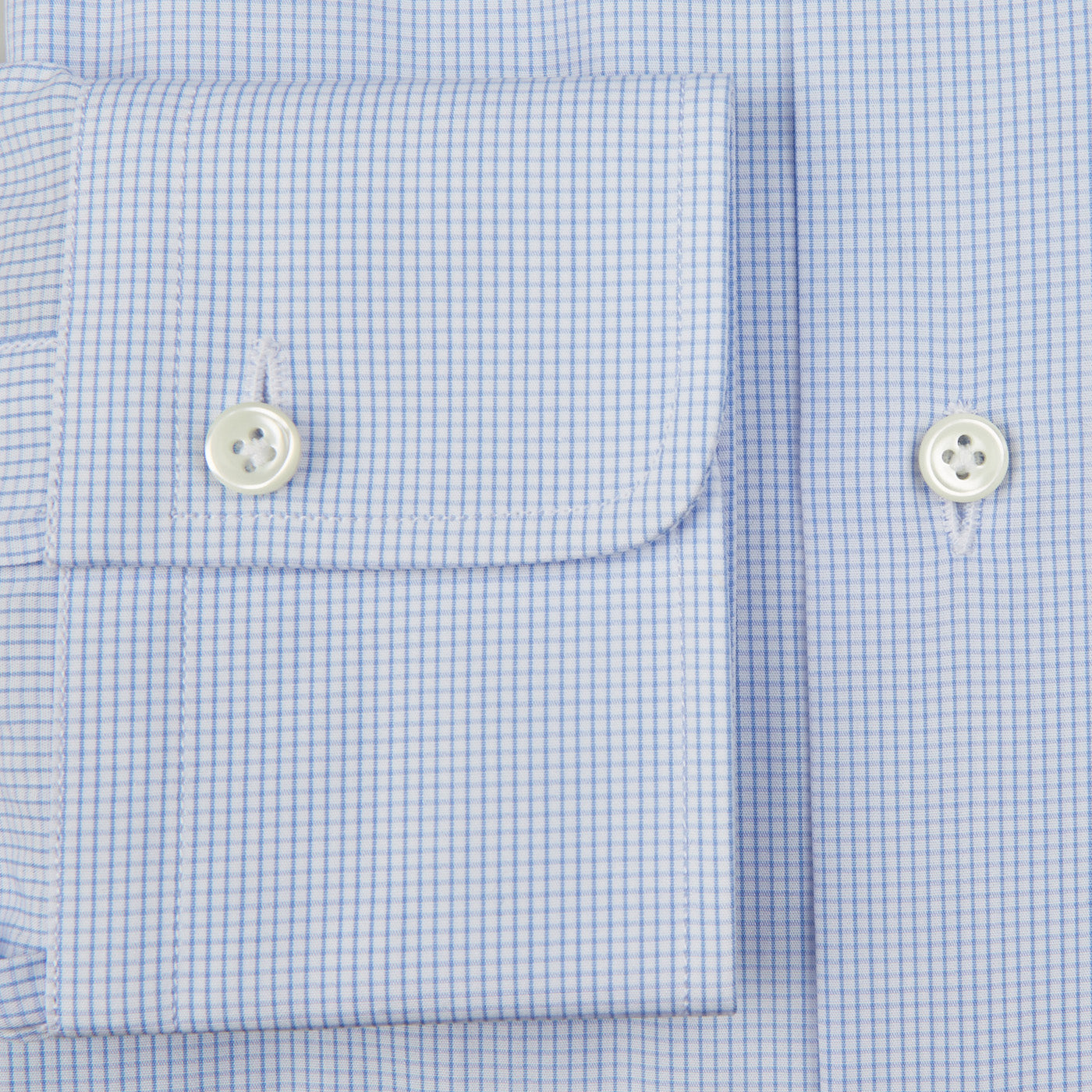 A high-quality Sky Blue Grid Check Cotton Single Cuff Shirt by Alessandro Gherardi.