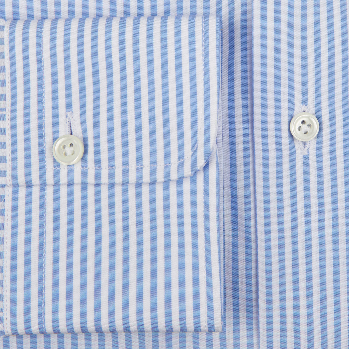 A high-quality Alessandro Gherardi sky blue striped cotton single cuff shirt.