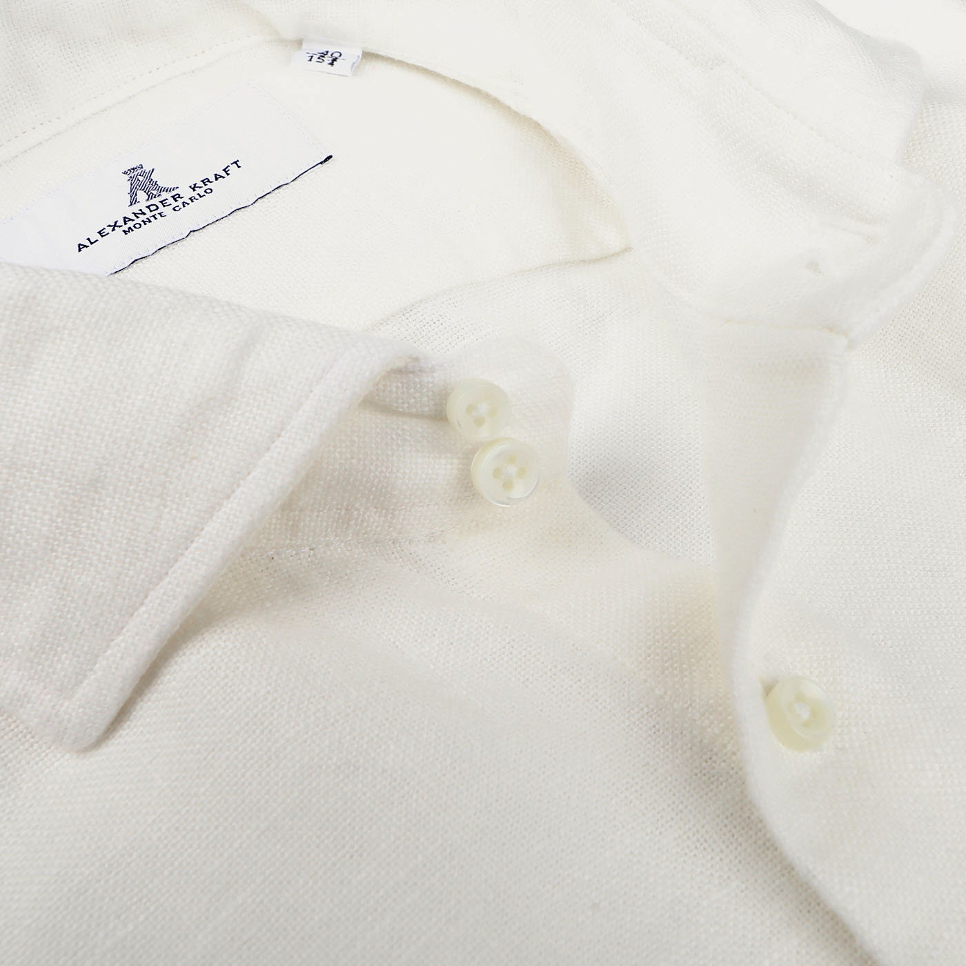 Ecru White Linen Cut-Away Signature Shirt