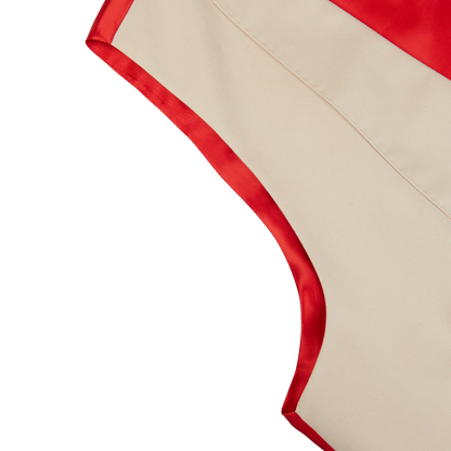 A close up of a Light Beige Cotton Twill DB Waistcoat bikini from Alexander Kraft Monte Carlo.