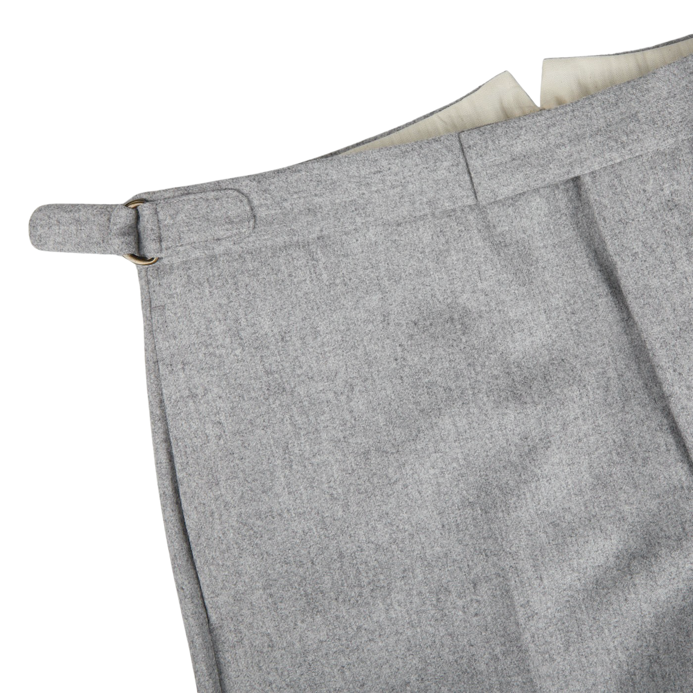 A pair of Light Grey VBC Wool Flannel Riviera Trousers with a belt from Alexander Kraft Monte Carlo.