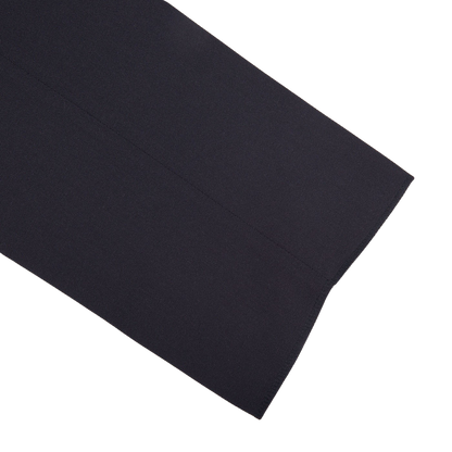 An image of Alexander Kraft Monte Carlo Navy Blue Textured Worsted Wool Riviera Trousers, placed on a white surface.