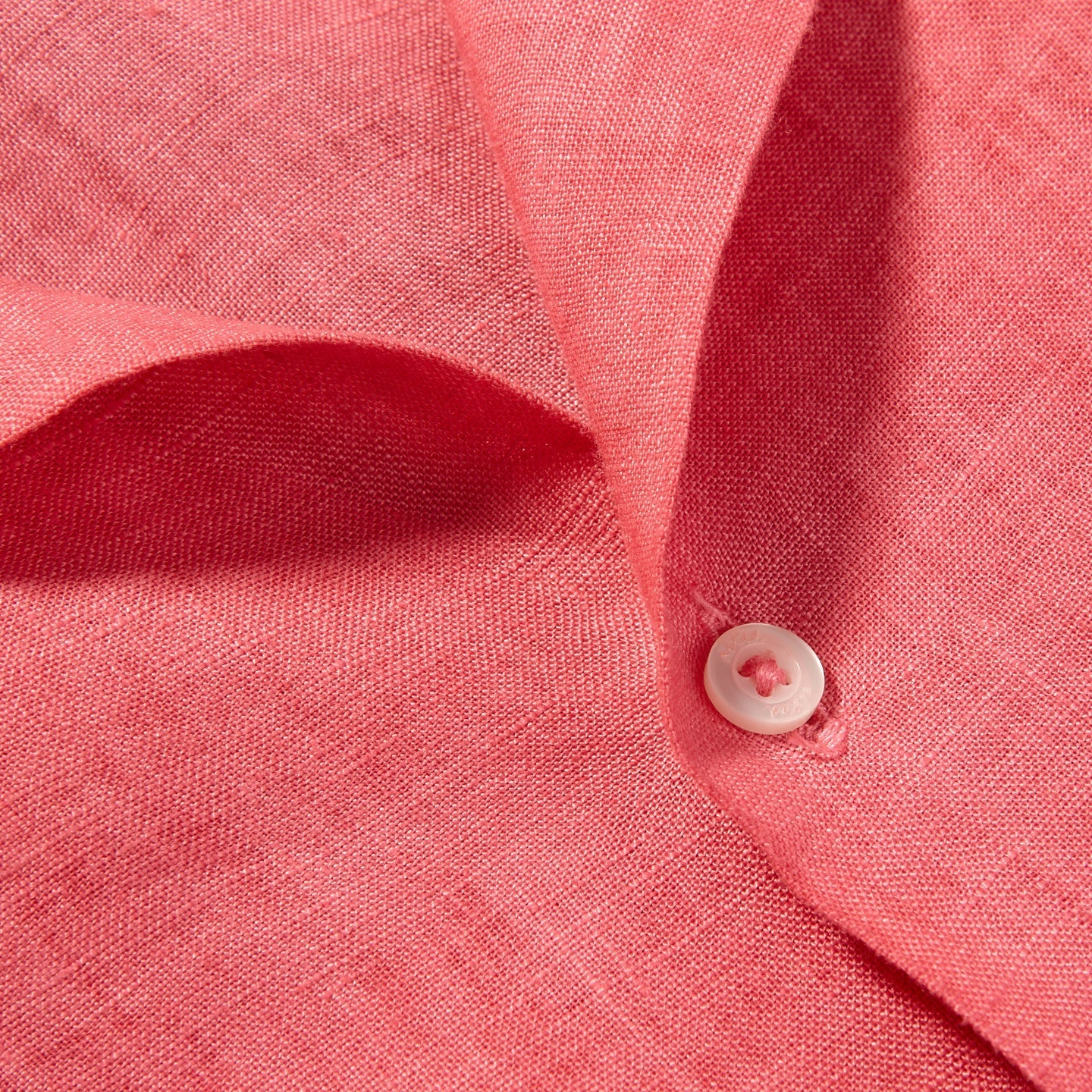 Pink Short Sleeve Linen Shirt