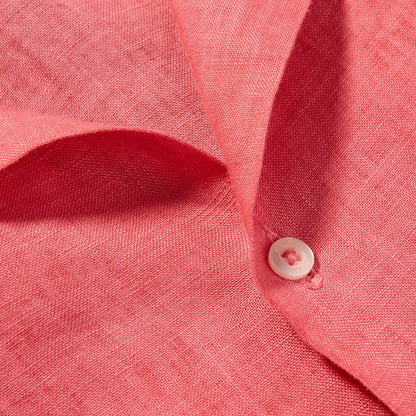 Pink Short Sleeve Linen Shirt