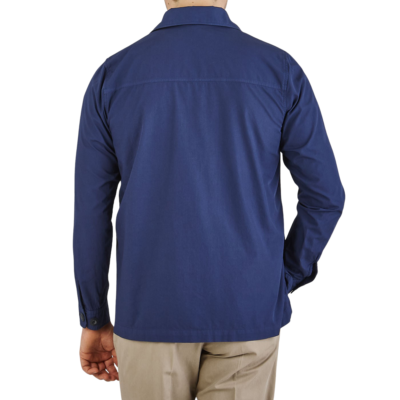 Altea Blue Cotton Poplin Field Jacket Back