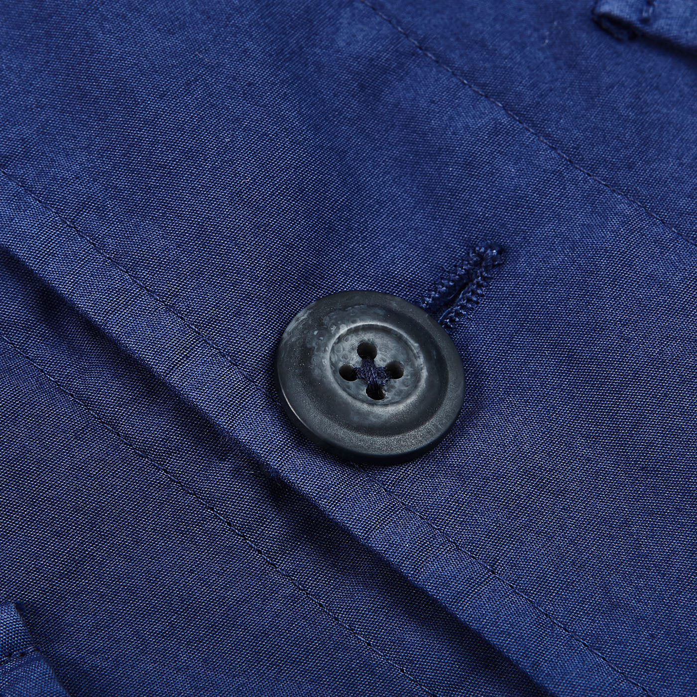 Altea Blue Cotton Poplin Field Jacket Button