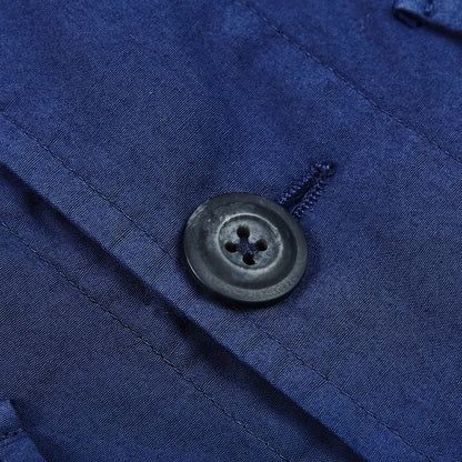 Altea Blue Cotton Poplin Field Jacket Button