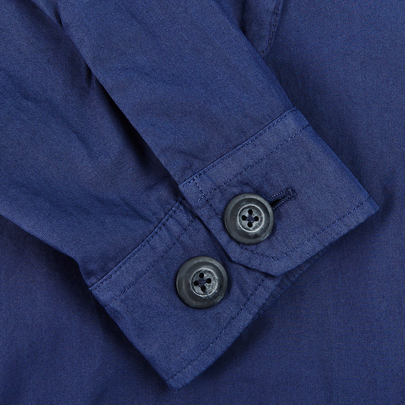 Altea Blue Cotton Poplin Field Jacket Cuff