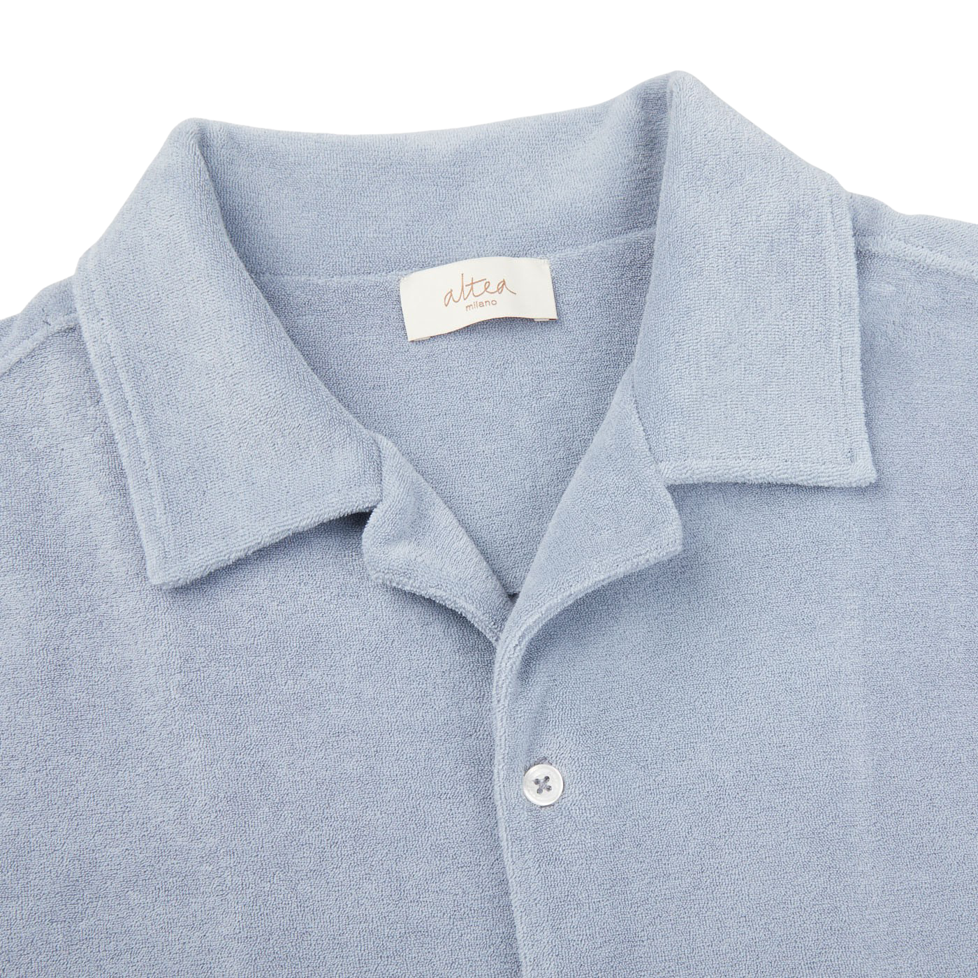 Altea Blue Organic Towelling Cotton Capri Collar Shirt Collar