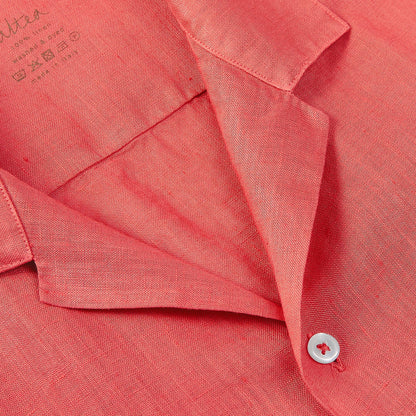 Altea Coral Red Linen Short Sleeve Shirt Brim
