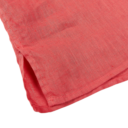 Altea Coral Red Linen Short Sleeve Shirt Edge