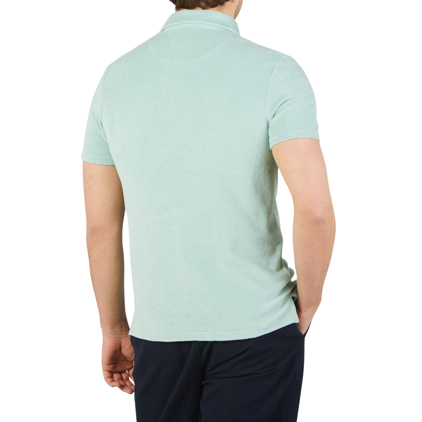 Altea Mint Green Organic Towelling Cotton Polo Shirt Back