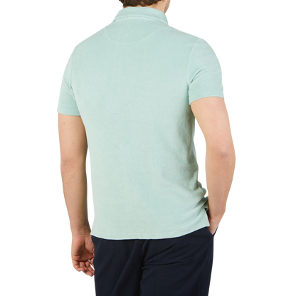 Altea Mint Green Organic Towelling Cotton Polo Shirt Back