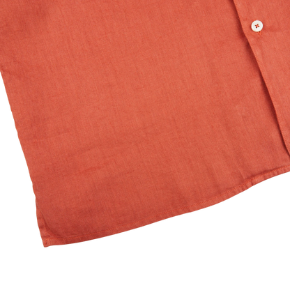 Altea Muted Orange Linen Short Sleeve Shirt Edge