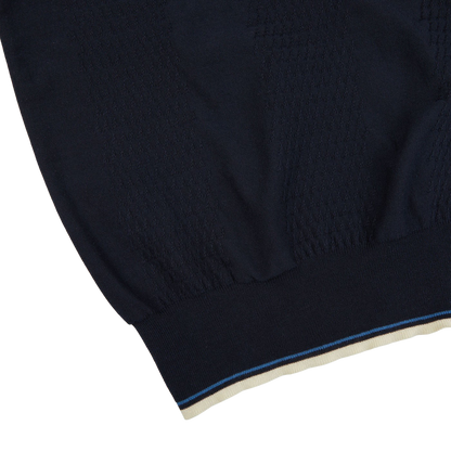 Altea Navy Blue Cotton Tipped Polo Shirt Edge