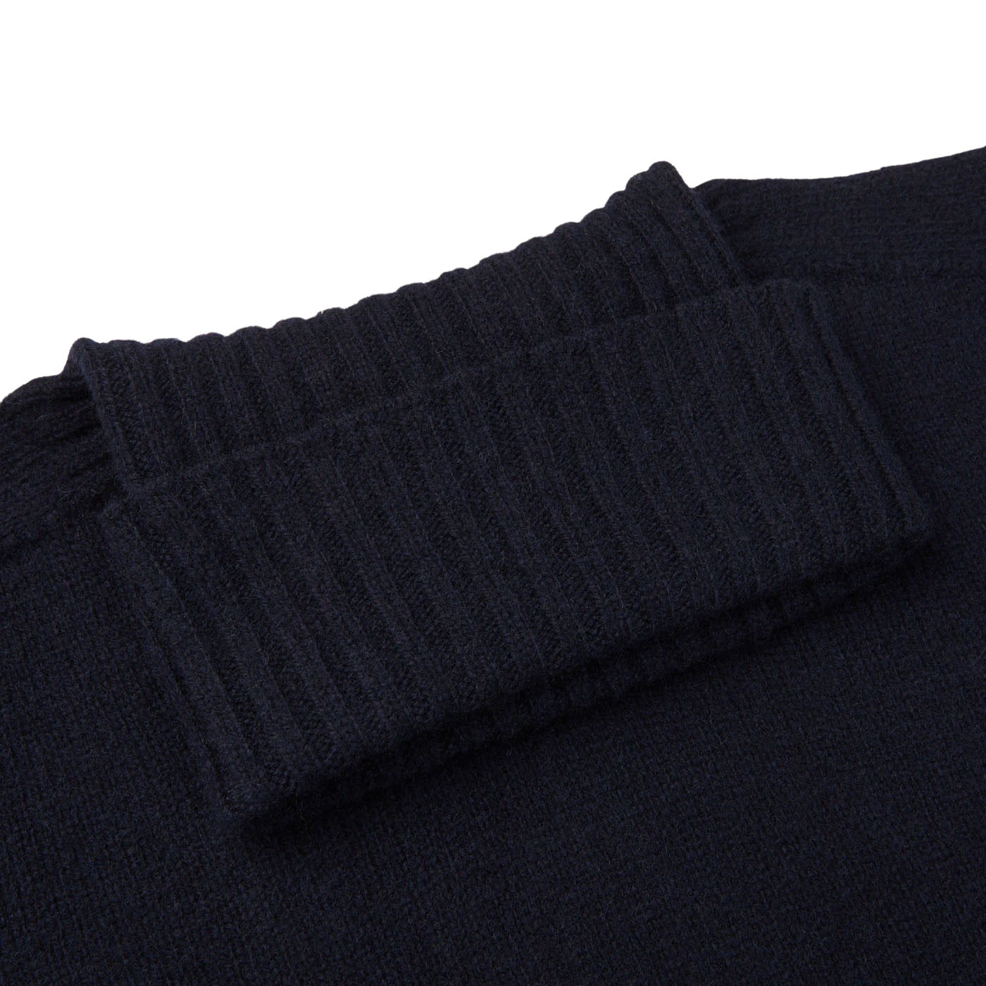 Altea Navy Blue Wool Cashmere Rollneck Collar