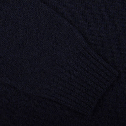 Altea Navy Blue Wool Cashmere Rollneck Cuff