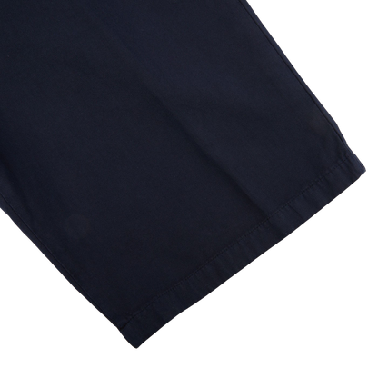 Altea Navy Cotton Linen Bermuda Shorts Cuff