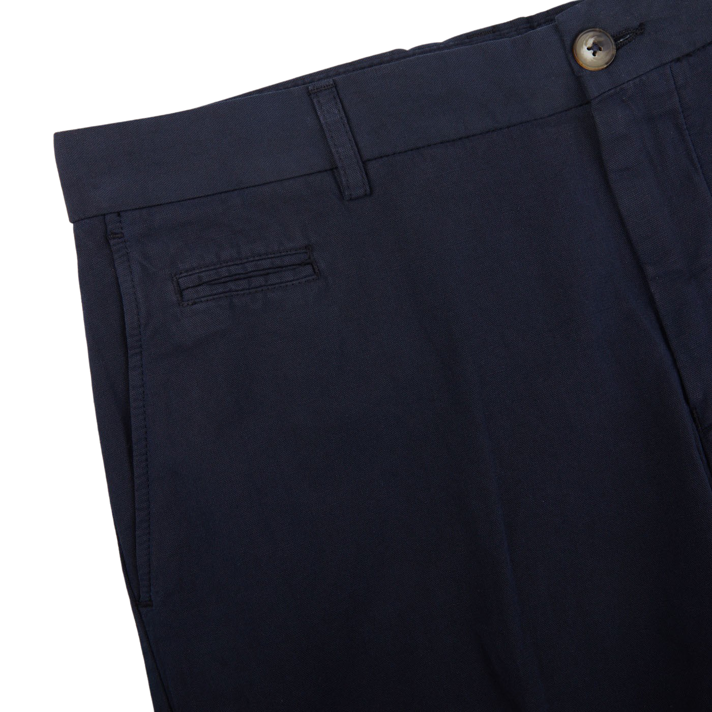 Altea Navy Cotton Linen Bermuda Shorts Edge