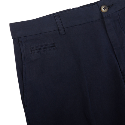 Altea Navy Cotton Linen Bermuda Shorts Edge