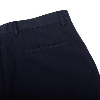 Altea Navy Cotton Linen Bermuda Shorts Pocket