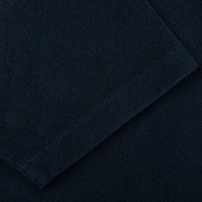 Altea Navy Organic Towelling Cotton Capri Collar Shirt Cuff