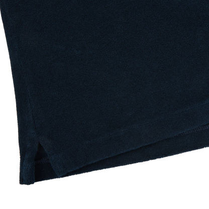 Altea Navy Organic Towelling Cotton Capri Collar Shirt Edge
