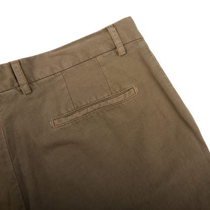 Altea Olive Cotton Linen Bermuda Shorts Pocket