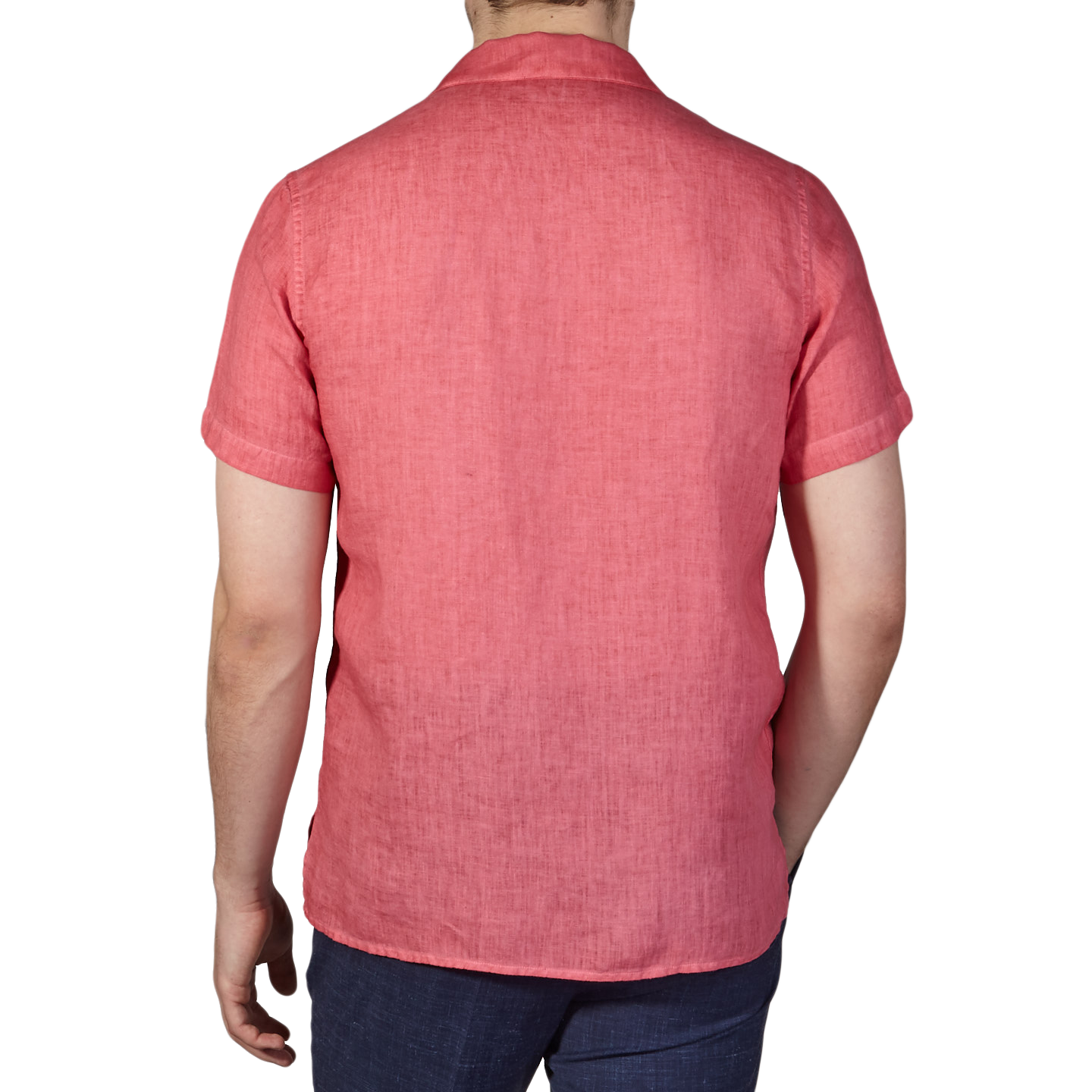 Pink Short Sleeve Linen Shirt