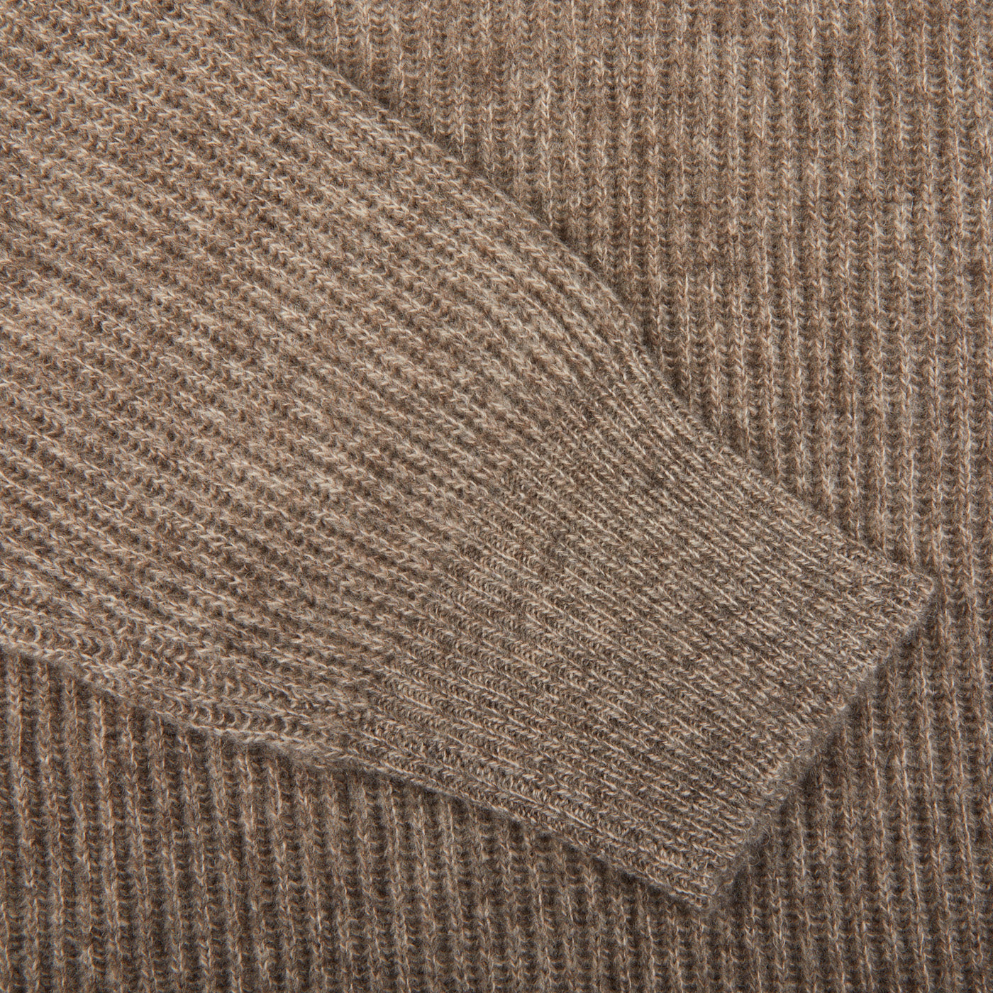 Altea Taupe Melange Wool Cashmere LS Polo Cuff
