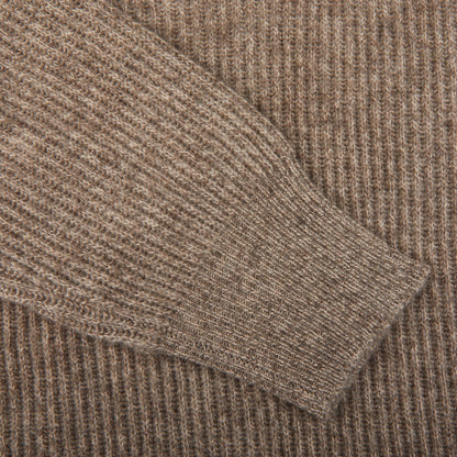 Altea Taupe Melange Wool Cashmere LS Polo Cuff