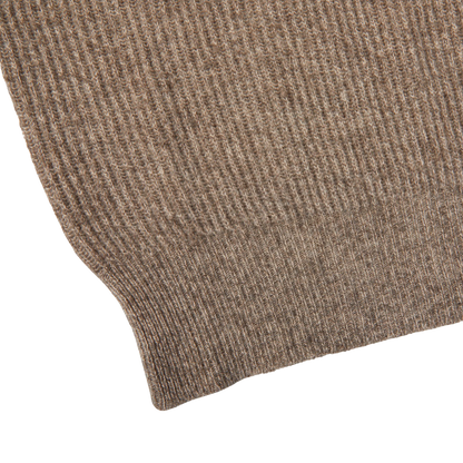 Altea Taupe Melange Wool Cashmere LS Polo Edge