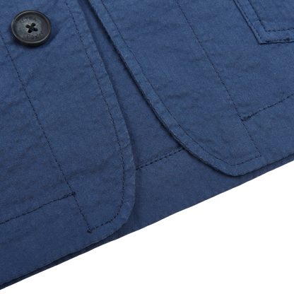Altea Washed Blue Cotton Seersucker Shacket Edge