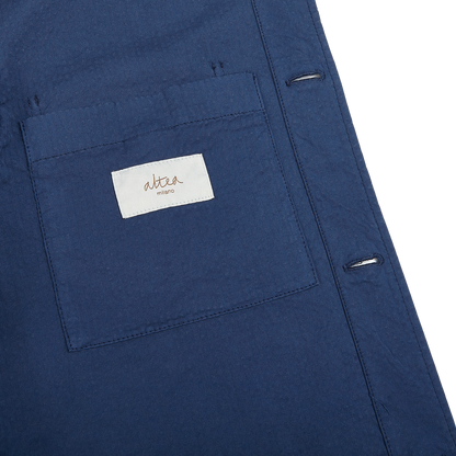 Altea Washed Blue Cotton Seersucker Shacket Inside